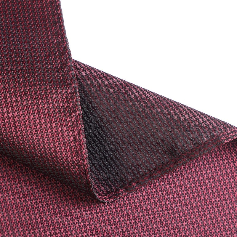 fortunatever Mens Solid Neckties,Burgundy Red Ties For Men With Pocket Square+Gift Box,58"Ã—3.35" - Image 5